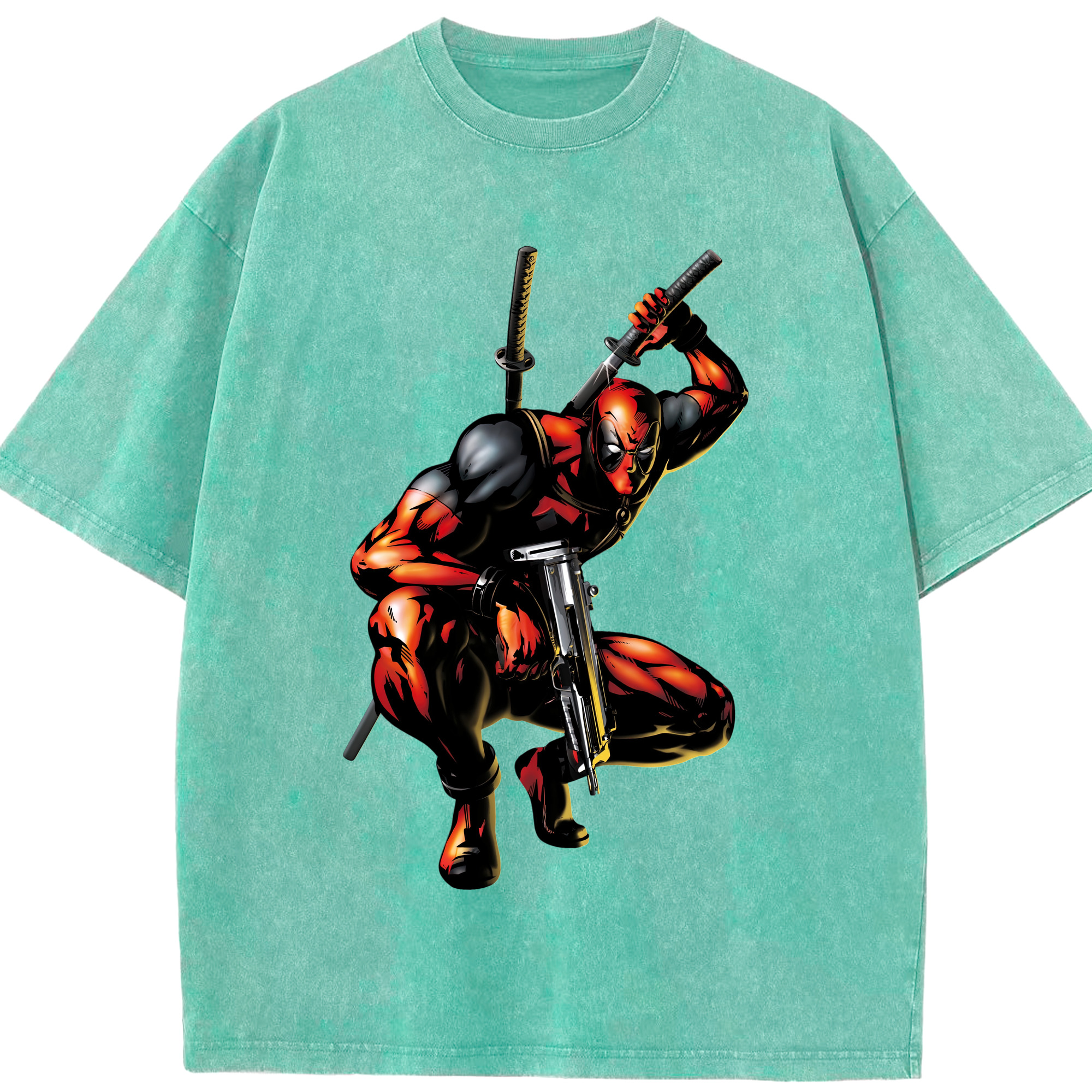 （画像用） Deadpool デッドプール 綿100% ヴィンテージ風 半袖Tシャツ（フロントプリント）